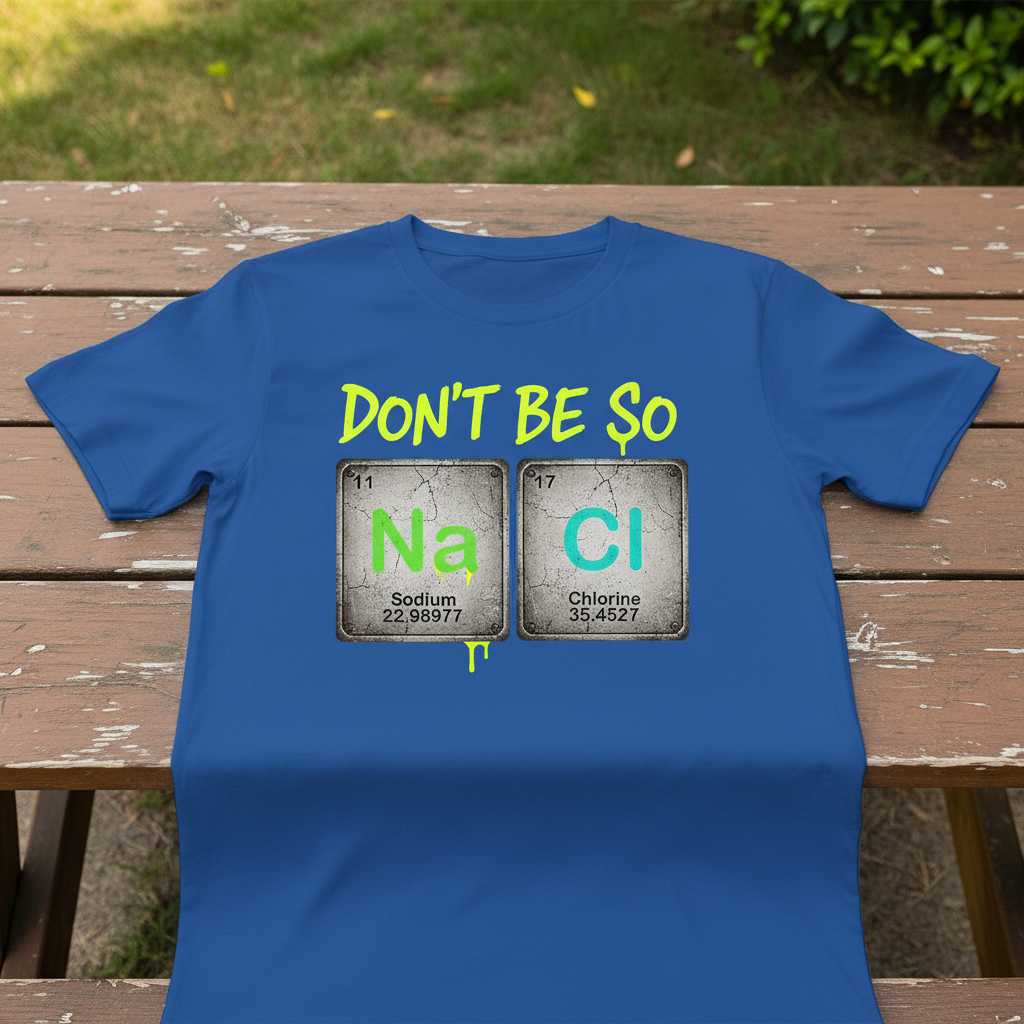 Dont Be So Na Cl Distressed T-Shirt, Funny Salty Chemistry Graphic Tee Merch