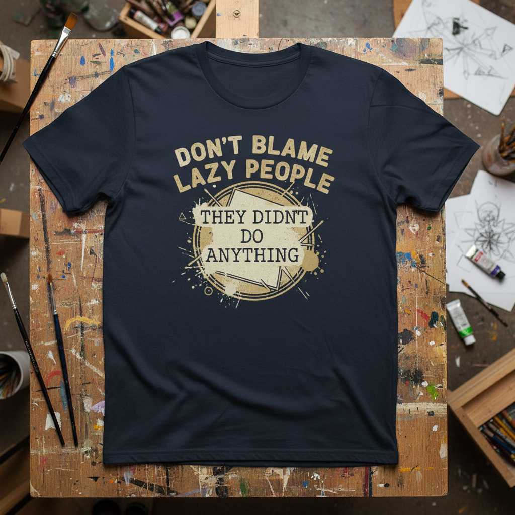 Dont Blame Lazy People They Didnt Do Anything Distressed T-Shirt Funny Tee