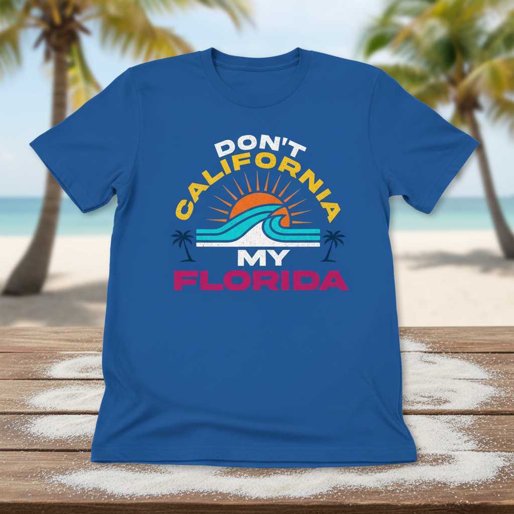 Dont California My Florida Retro Vintage T-Shirt, Funny Graphic Tee Souvenir