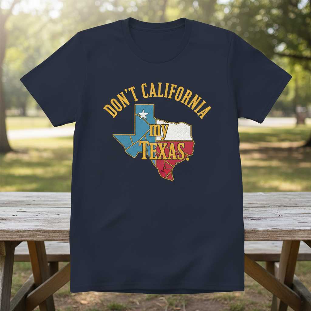 Dont California My Texas Vintage Distressed T-Shirt, Funny Graphic Tee Souvenir