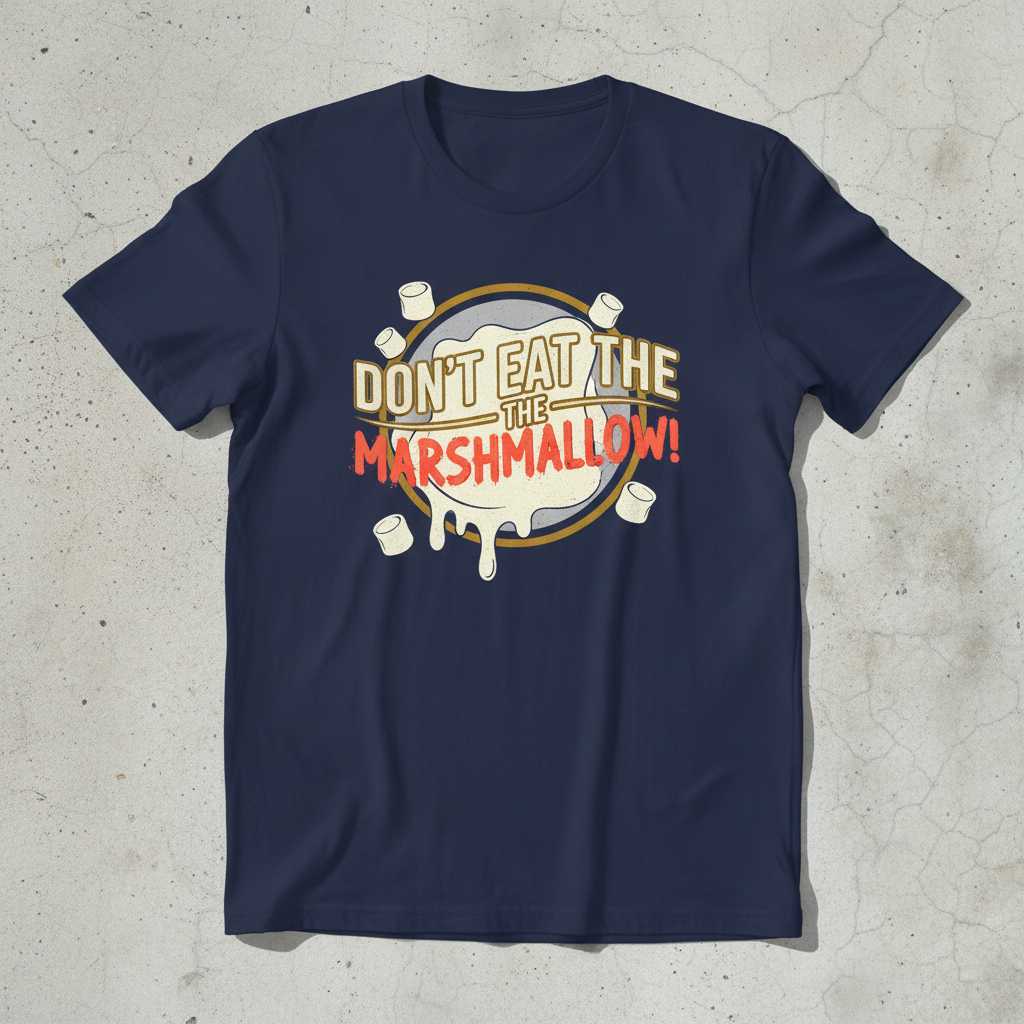 Dont Eat The The Marshmallow! Retro Distressed T-Shirt Funny Novelty Tee Gear