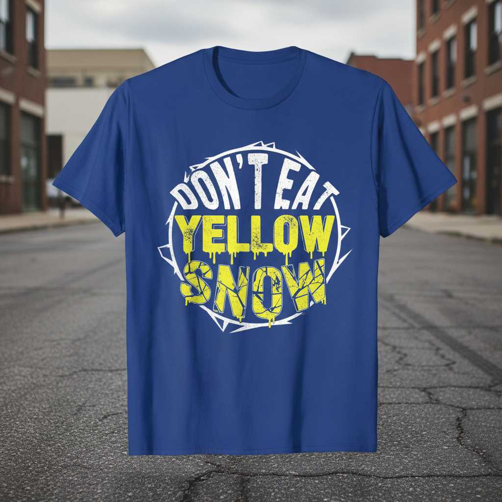 Dont Eat Yellow Snow Distressed T-Shirt, Funny Graphic Tee Novelty Gear