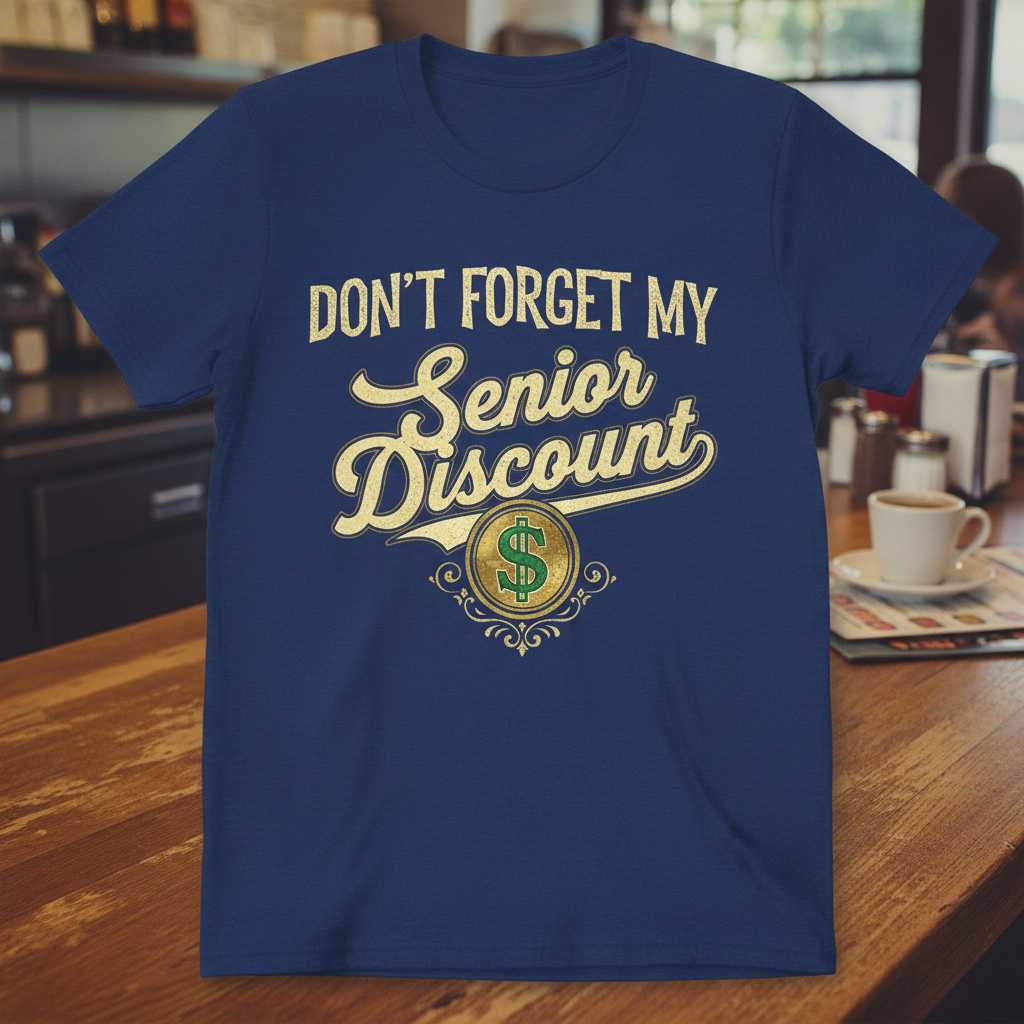 Dont Forget My Senior Discount Vintage T-Shirt, Funny Graphic Tee Idea