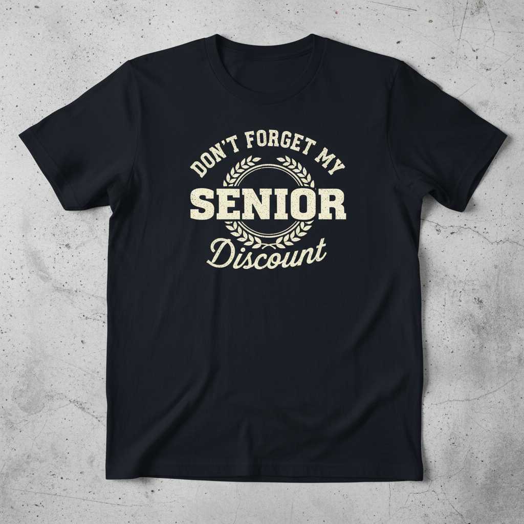 Dont Forget My Senior Discount Vintage T-Shirt, Funny Retirement Tee Idea