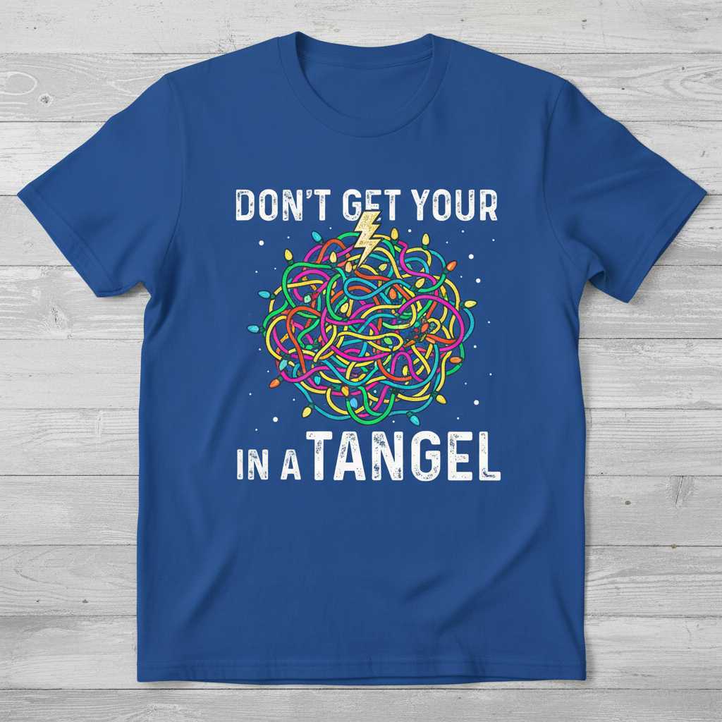 Dont Get Your Tinsel In A Tangle Distressed T-Shirt, Funny Graphic Tee Gear