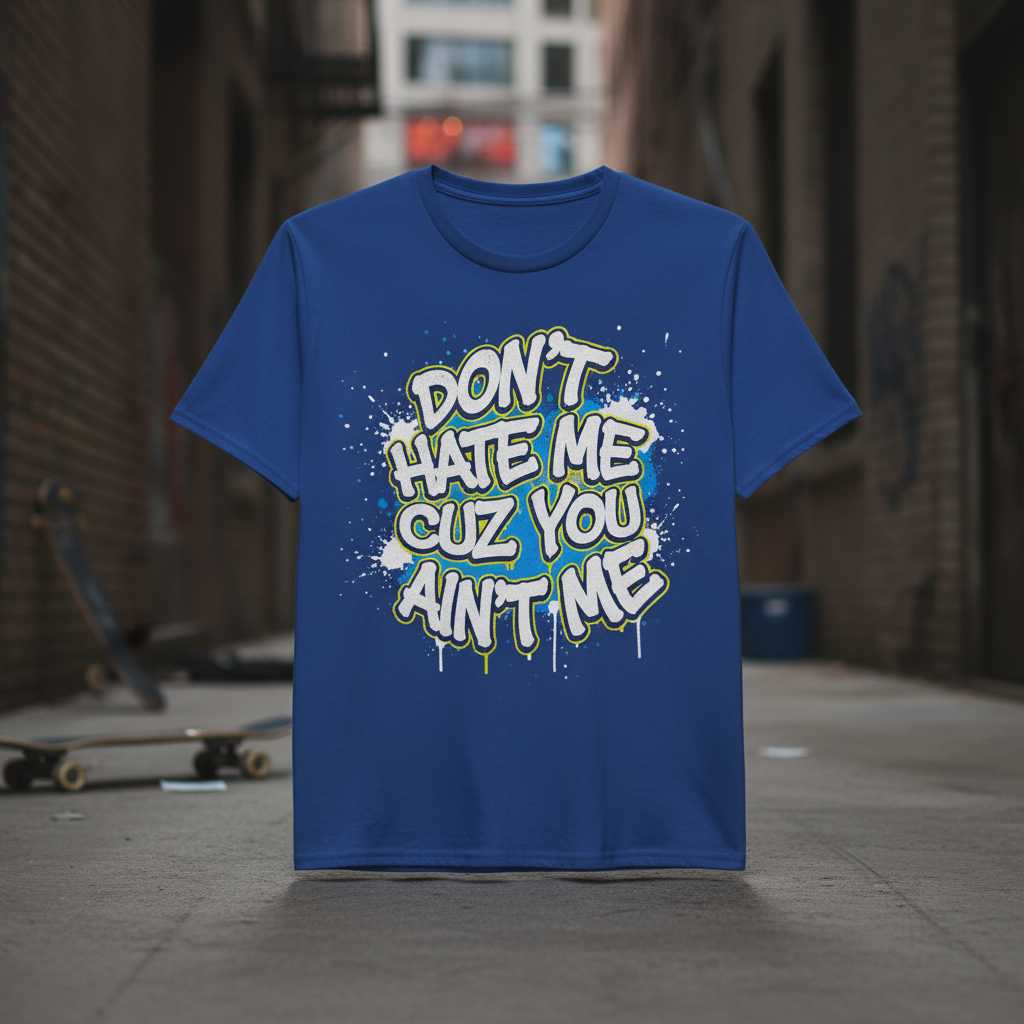 Dont Hate Me Cuz You Aint Me Distressed Graphic T-Shirt, Funny Novelty Tee