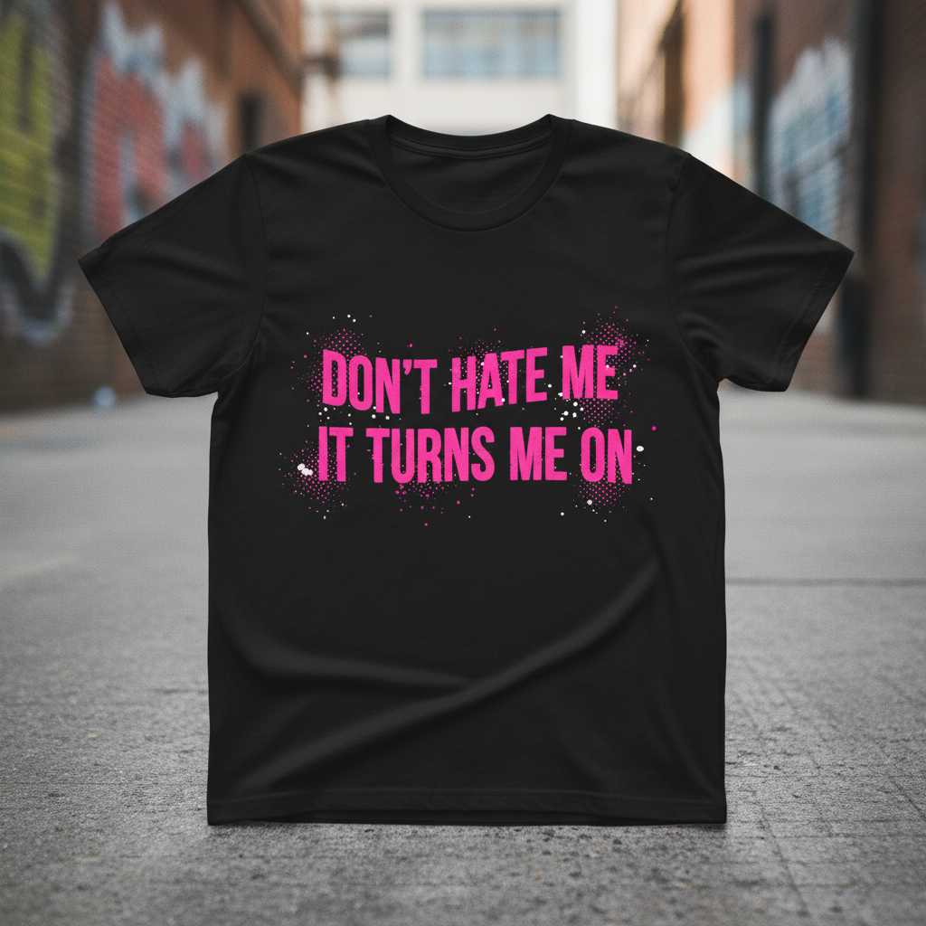 Dont Hate Me It Turns Me On Distressed Grunge T-Shirt, Funny Graphic Tee