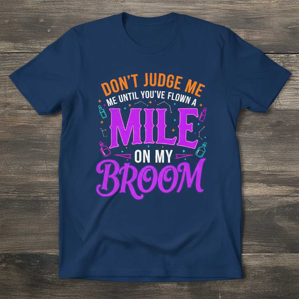 Dont Judge Me Until Youve Flown A Mile On My Broom T-Shirt Funny Novelty Tee