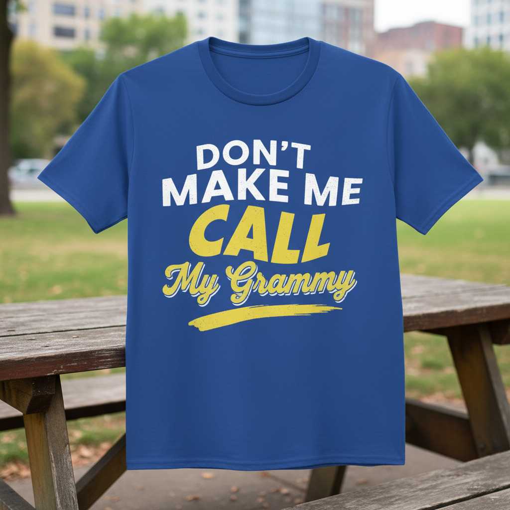 Dont Make Me Call My Grammy Funny Graphic T-Shirt, Novelty Tee Idea