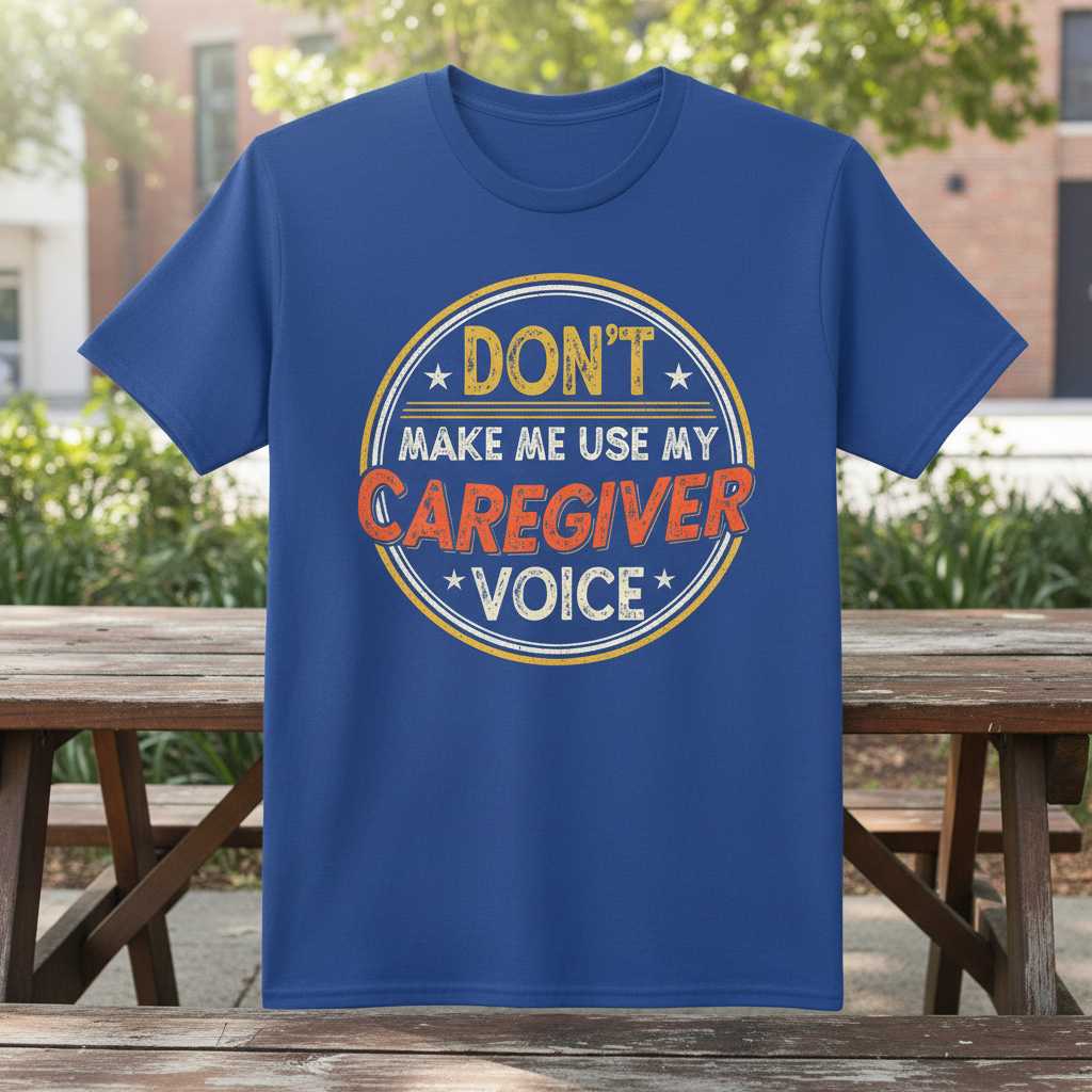 Dont Make Me Use My Caregiver Voice Vintage Distressed T-Shirt, Funny Tee Idea