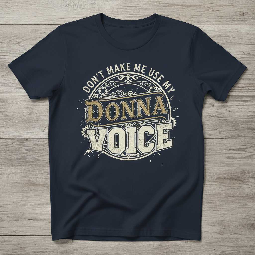 Dont Make Me Use My Donna Voice Vintage Distressed T-Shirt Novelty Tee Idea