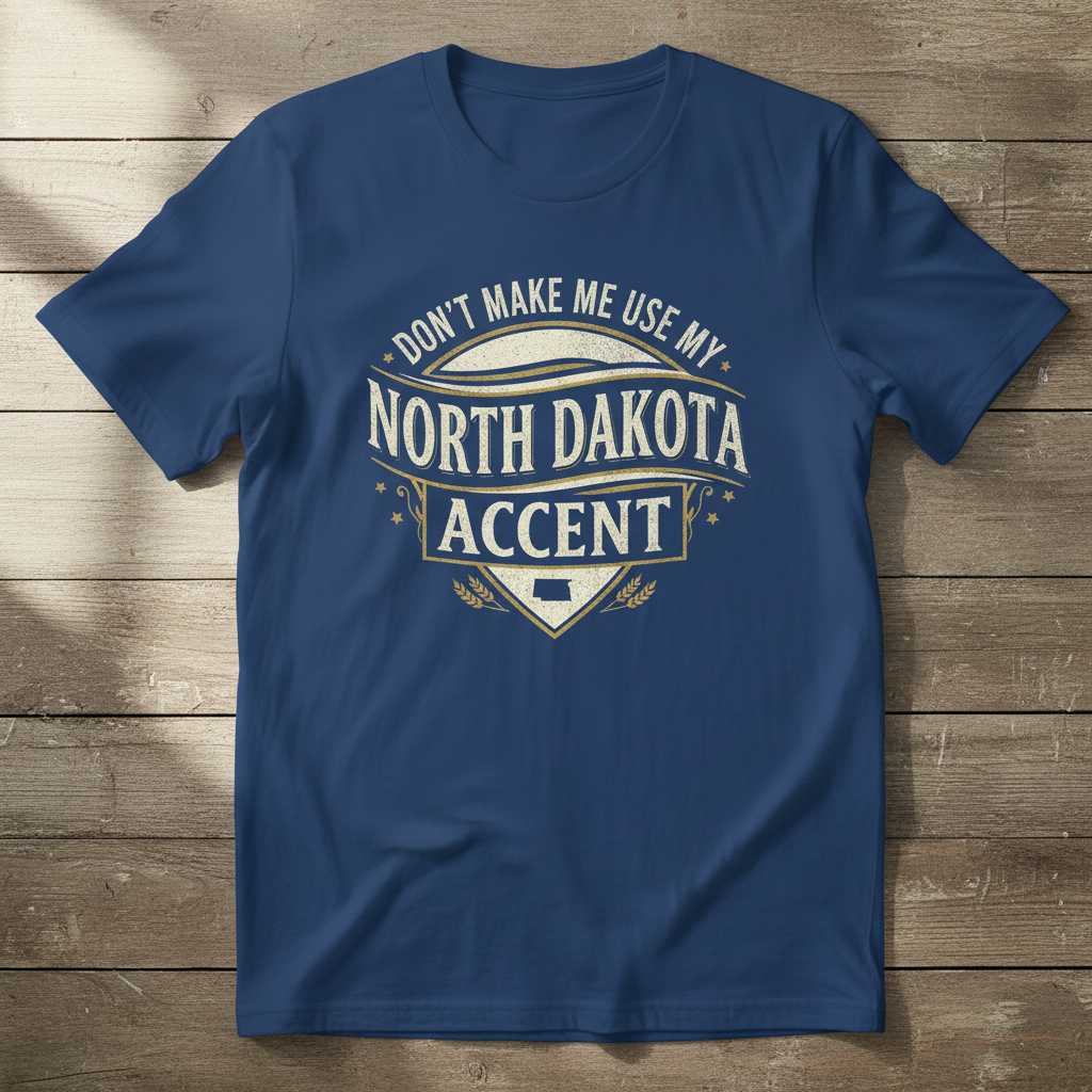Dont Make Me Use My North Dakota Accent Vintage T-Shirt Souvenir Tee