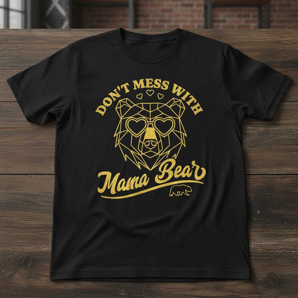 Dont Mess With Mama Bear Graphic T-Shirt, Funny Novelty Unisex Tee Gear