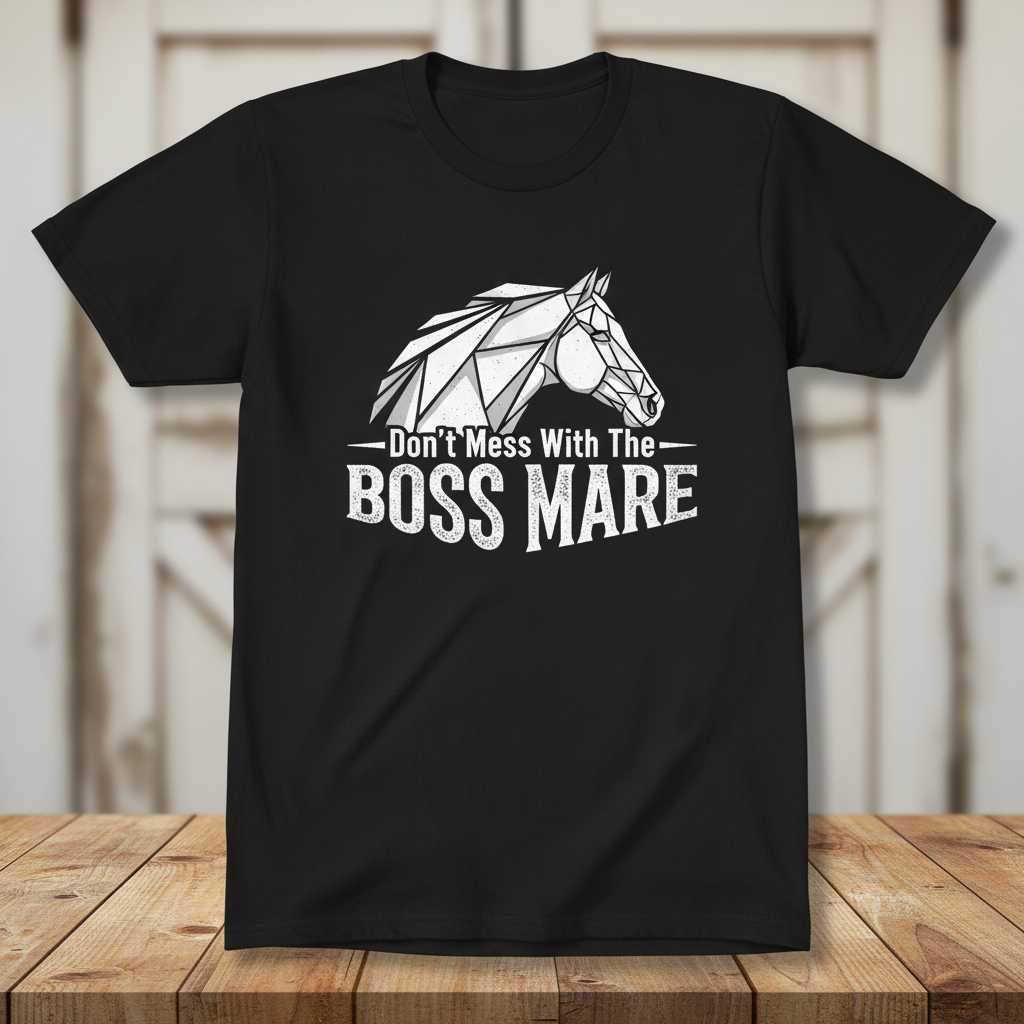 Dont Mess With The Boss Mare Distressed T-Shirt, Funny Horse Tee Idea