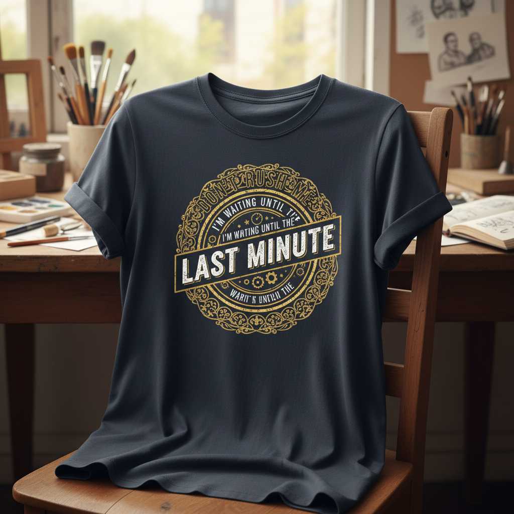 Dont Rush Me Im Waiting Until The Last Minute Vintage T-Shirt Funny Tee