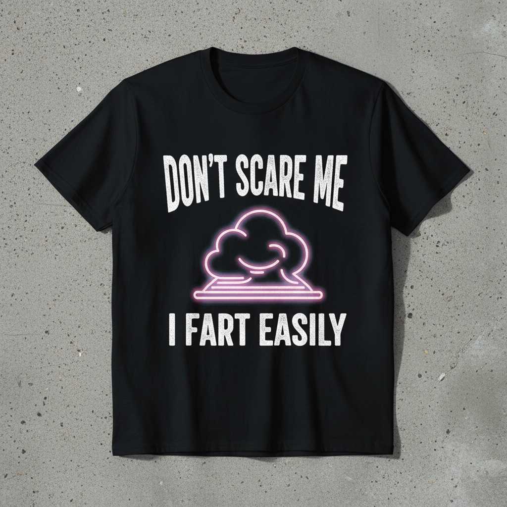 Dont Scare Me I Fart Easily Graphic T-Shirt, Funny Tee Novelty Present