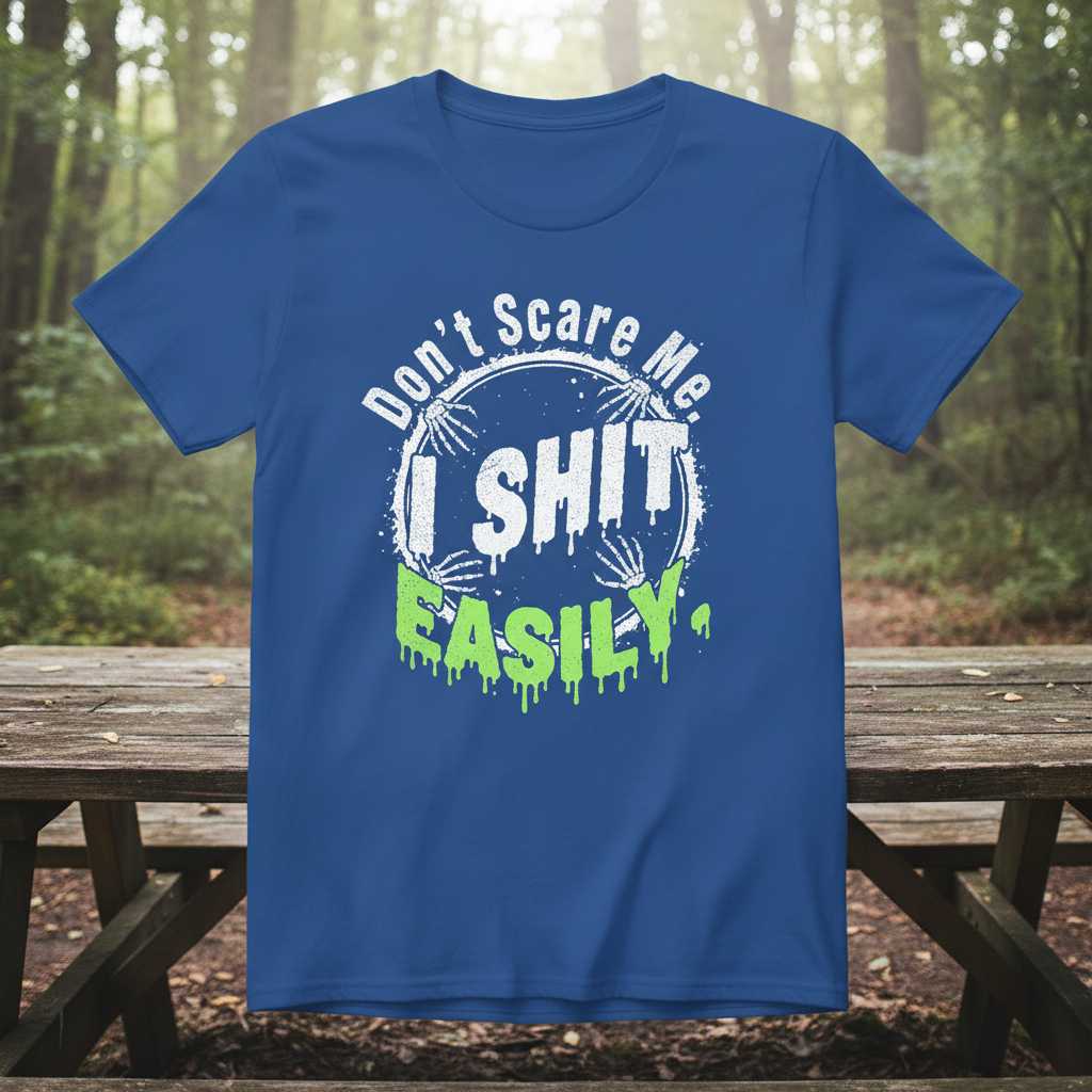 Dont Scare Me, I Shit Easily Distressed T-Shirt, Funny Novelty Tee Idea