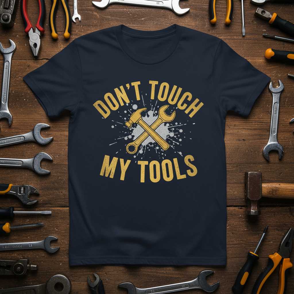 Dont Touch My Tools Distressed T-Shirt, Funny Novelty Graphic Tee Merch Idea