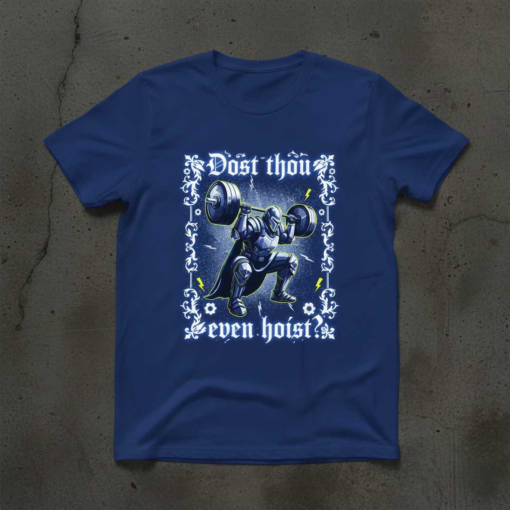 Dost Thou Even Hoist- Graphic Medieval Knight T-Shirt, Funny Gym Workout Tee Gear