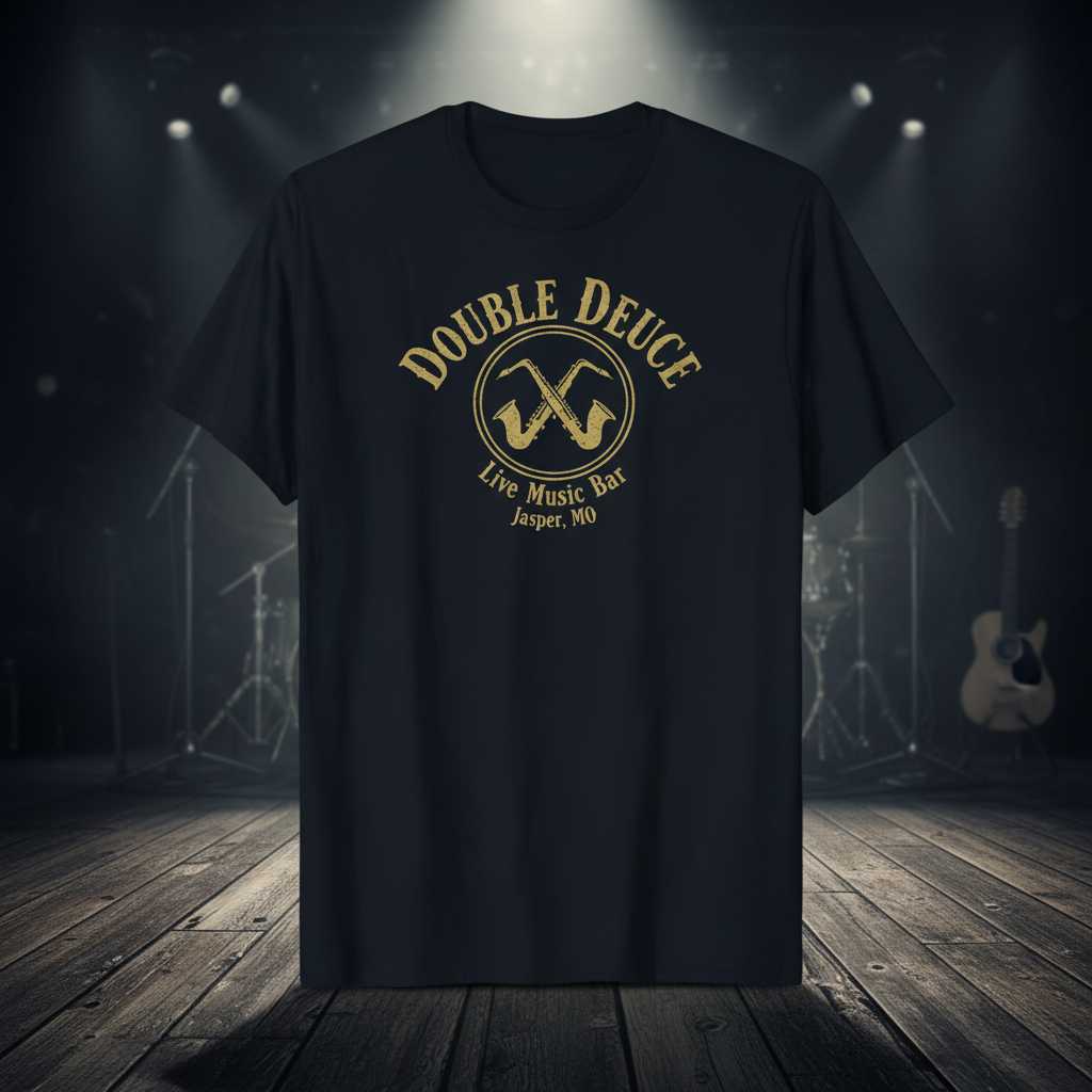 Double Deuce Live Music Bar Jasper Mo Vintage T-Shirt, Retro Graphic Tee Gear