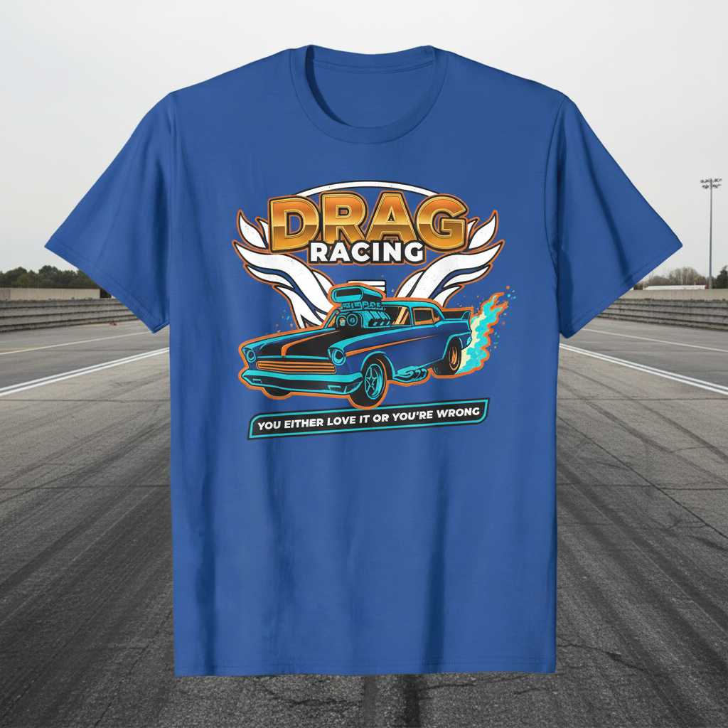 Drag Racing You Either Love It Or Youre Wrong Retro Muscle Car T-Shirt Graphic Tee