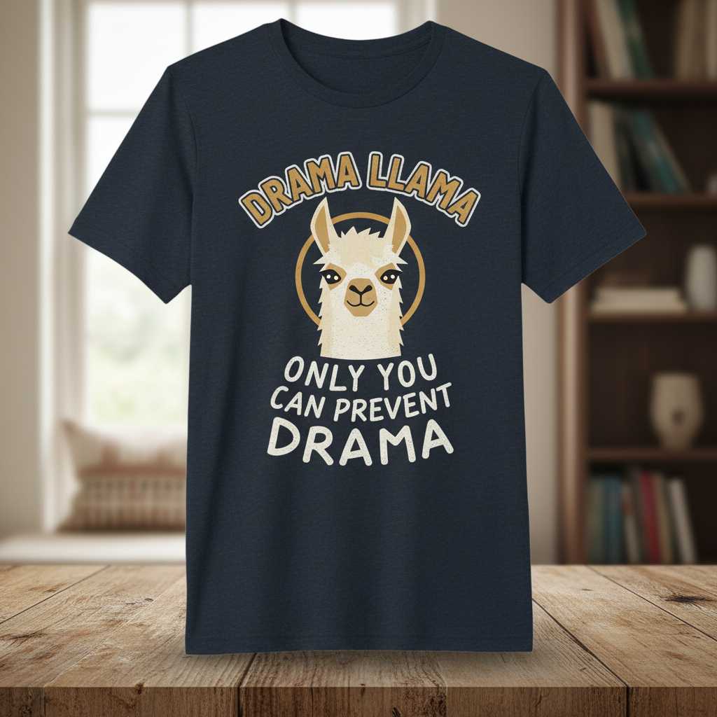 Drama Llama Only You Can Prevent Drama Retro T-Shirt, Funny Graphic Tee Idea