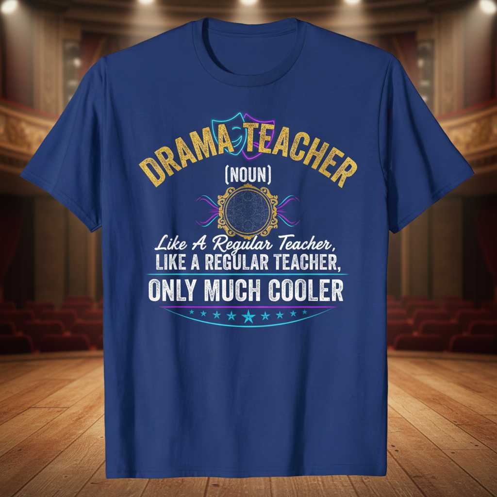 Drama Teacher (Noun) Like A Regular Teacher Only Much Cooler Graphic T-Shirt Funny Tee Present