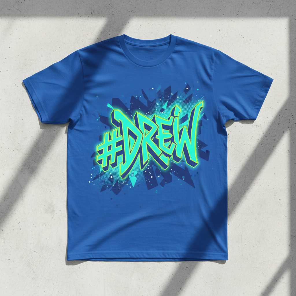 #Drew Graffiti Urban T-Shirt, 90s Streetwear Tee Novelty Graphic Gear