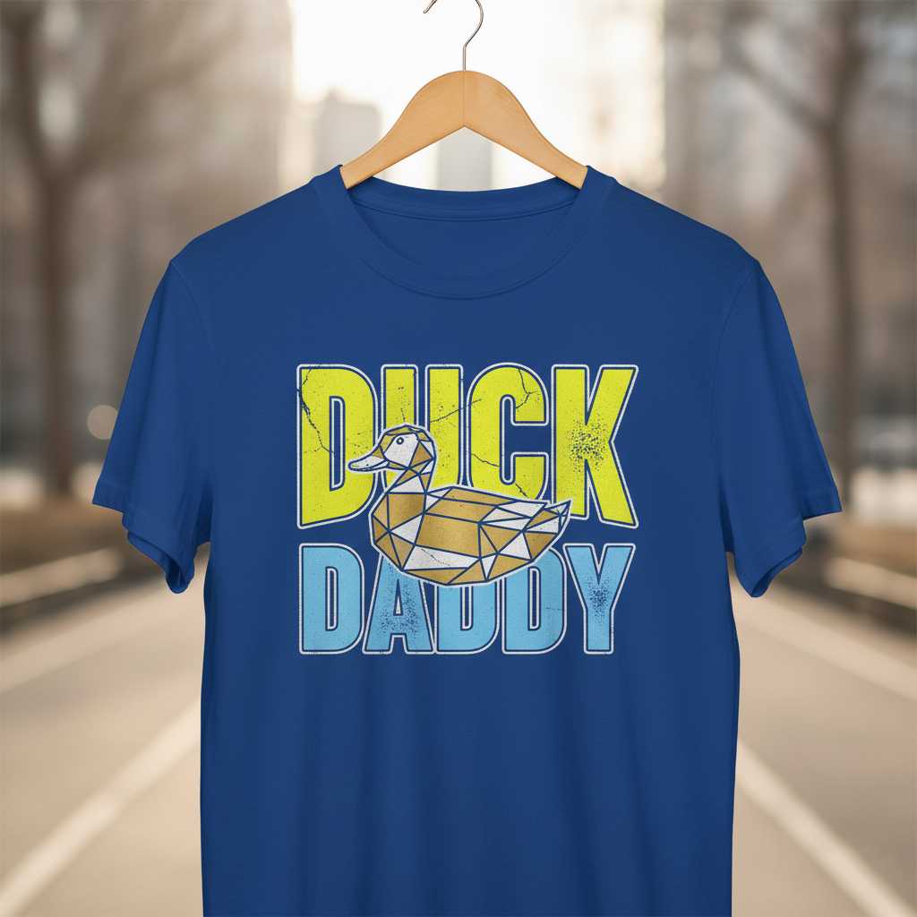 Duck Daddy Distressed Retro T-Shirt, Funny Fathers Day Graphic Tee Idea