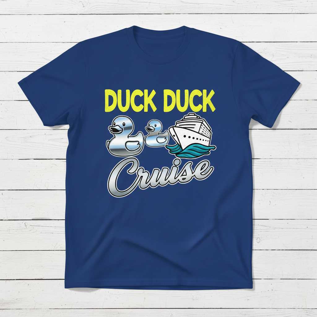 Duck Duck Cruise Graphic T-Shirt, Funny Novelty Tee Unisex Souvenir Gear