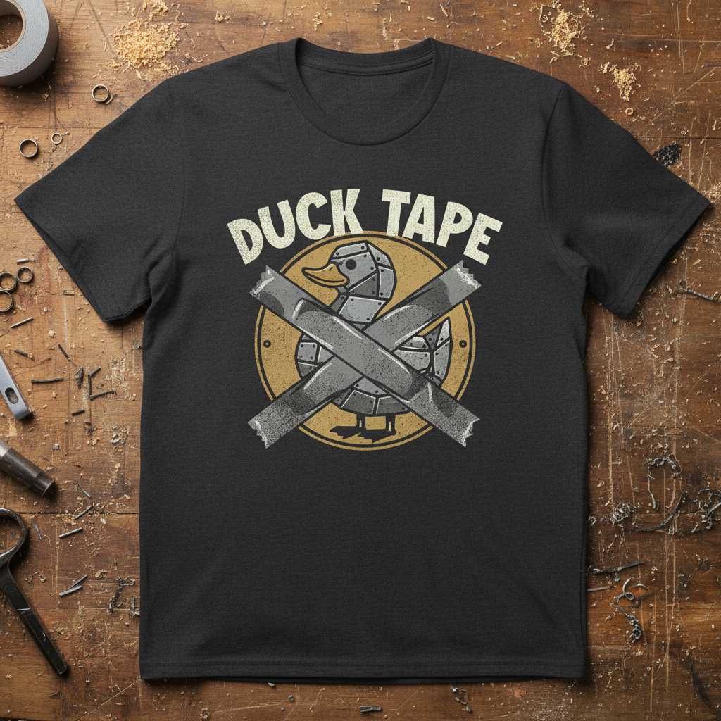 Duck Tape Vintage Distressed T-Shirt, Funny Novelty Graphic Tee Outfit Idea