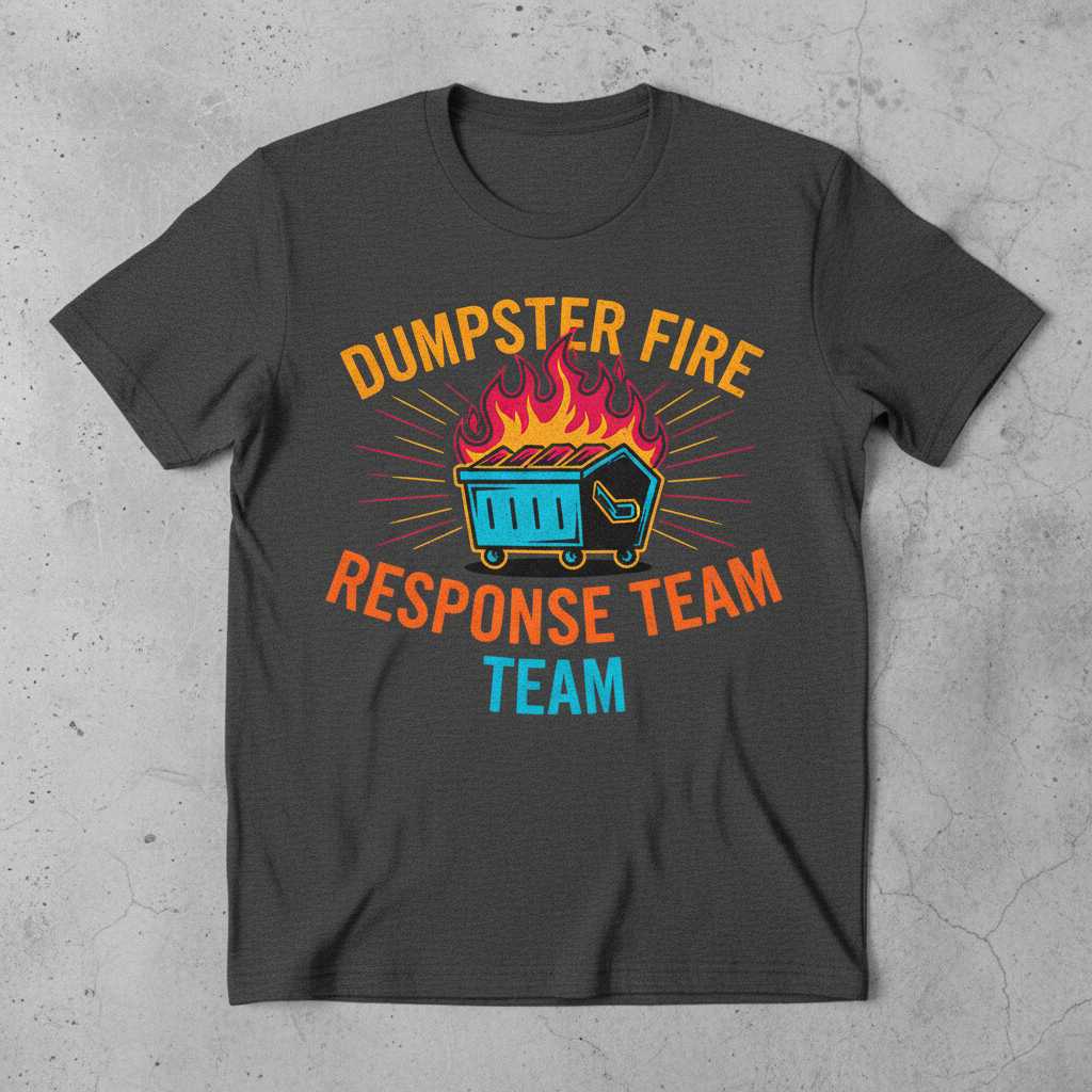 Dumpster Fire Response Team Team Retro T-Shirt, Funny Graphic Tee Idea