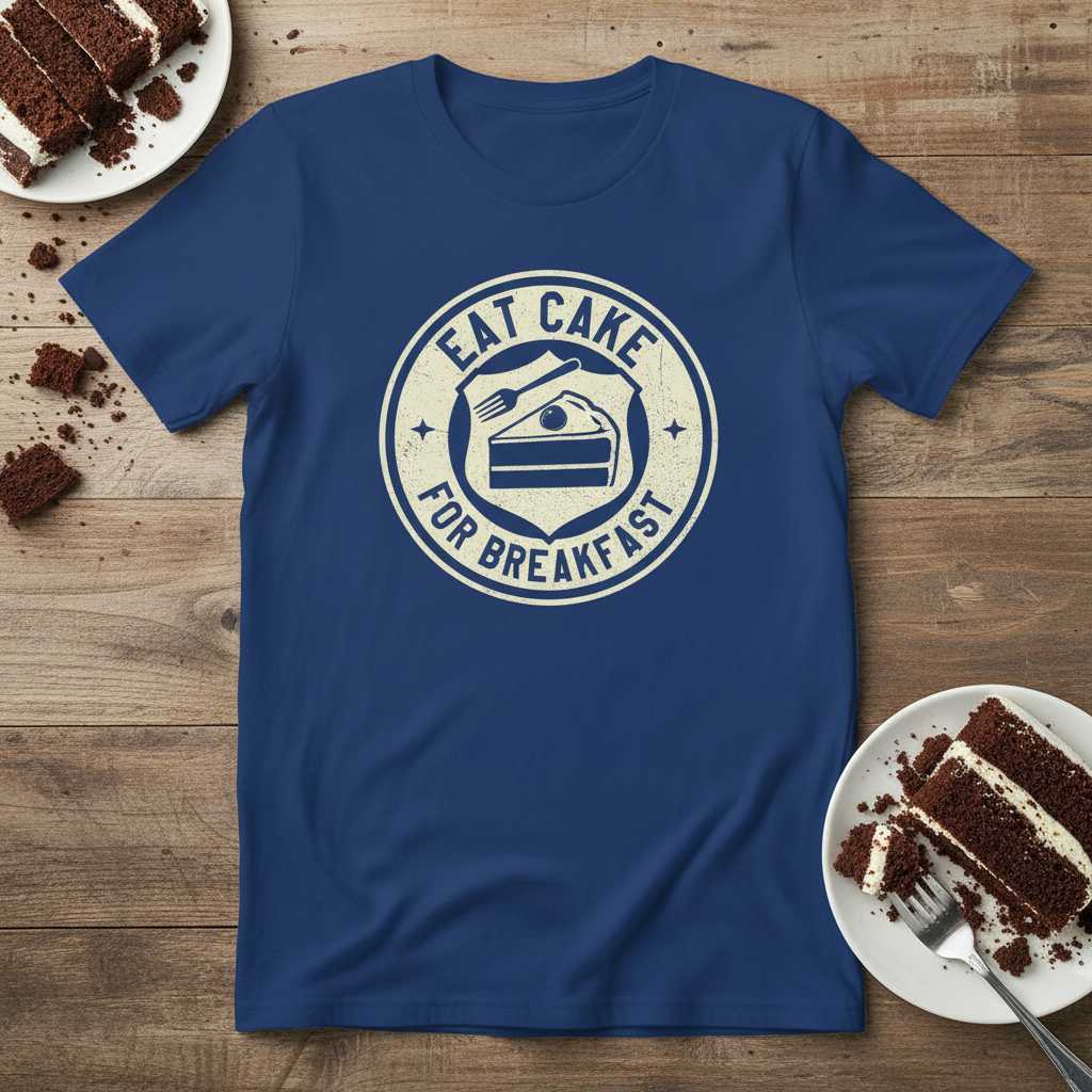 Eat Cake For Breakfast Vintage T-Shirt, Funny Foodie Graphic Tee Present