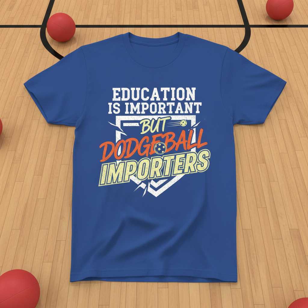 Education Is Important But Dodgeball Importanter Distressed T-Shirt Funny Tee Idea