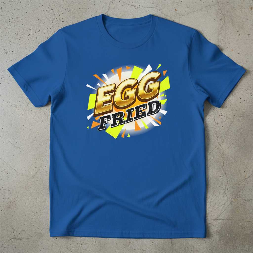 Egg Fried Graphic T-Shirt, Funny Breakfast Lover Tee Novelty Outfit Idea