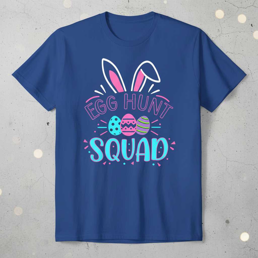 Egg Hunt Squad Graphic Easter Bunny T-Shirt, Holiday Tee Souvenir Outfit