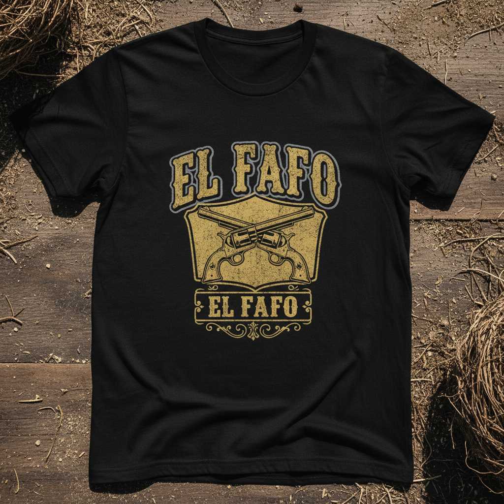 El Fafo Vintage Distressed Western Graphic T-Shirt, Revolver Tee Novelty Merch