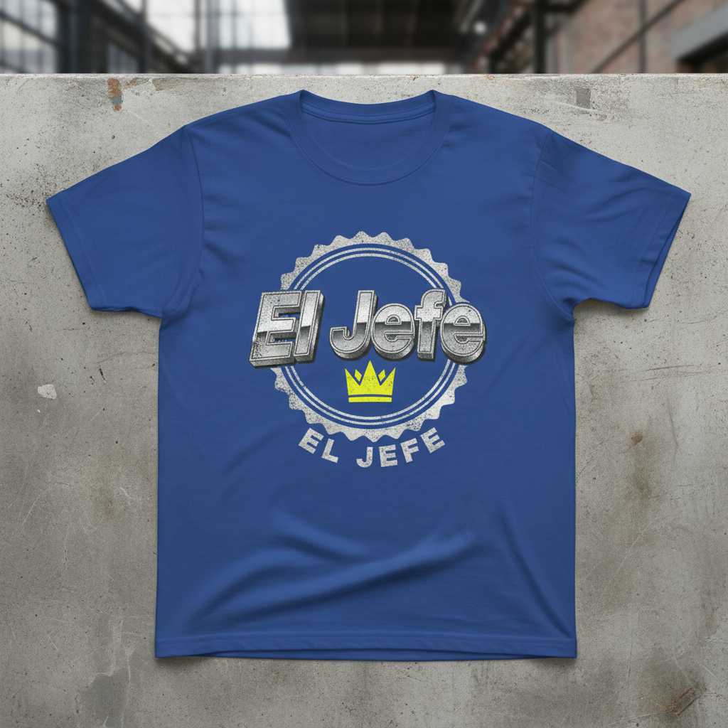 El Jefe Distressed Vintage T-Shirt, Funny Boss Graphic Tee Novelty Merch