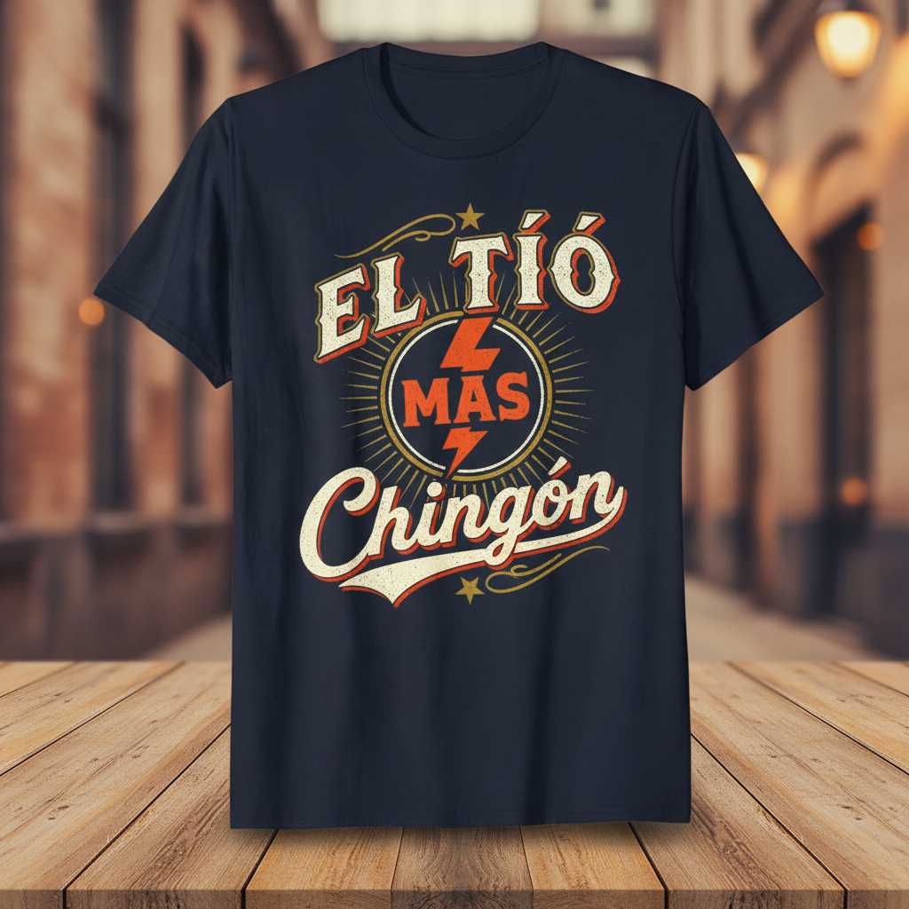 El Tío Mas Chingón Retro Graphic T-Shirt, Funny Spanish Uncle Tee Idea