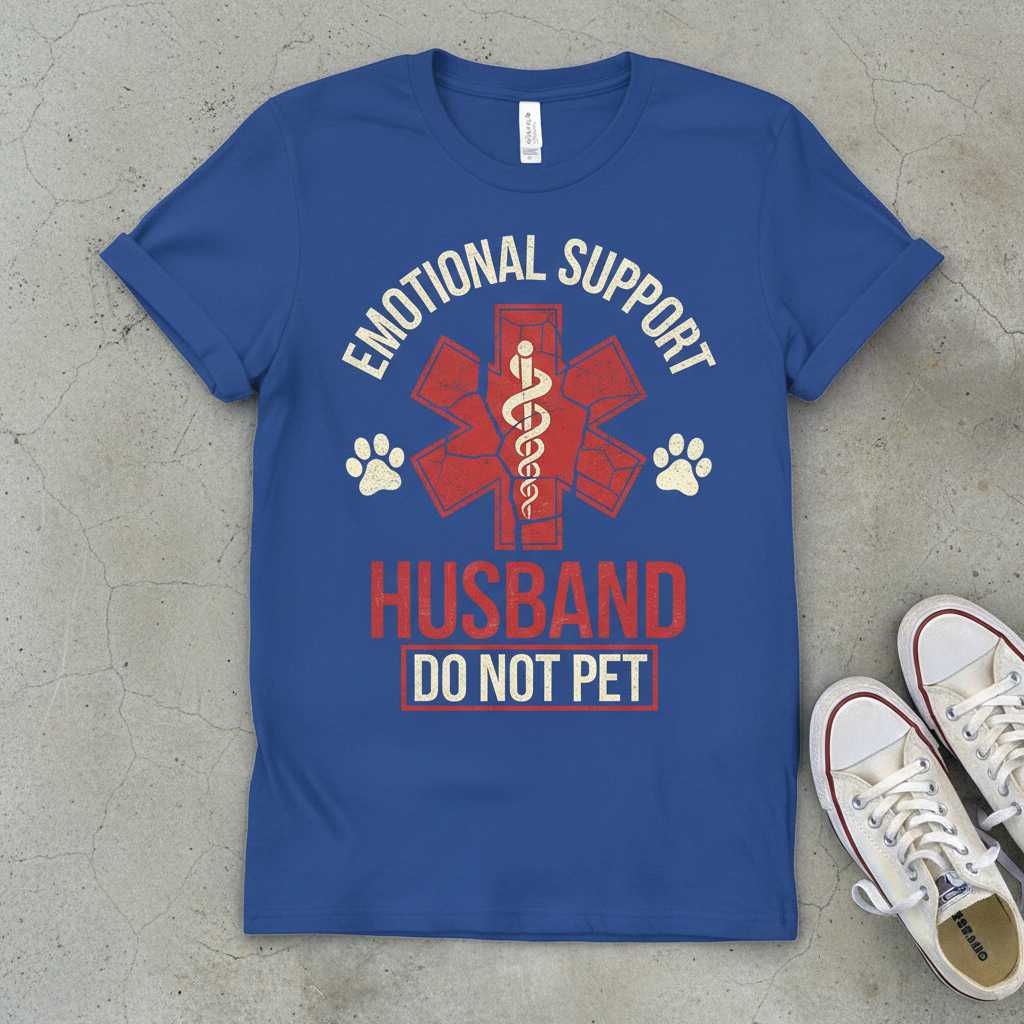 Emotional Support Husband Do Not Pet Vintage Distressed T-Shirt, Funny Tee Idea