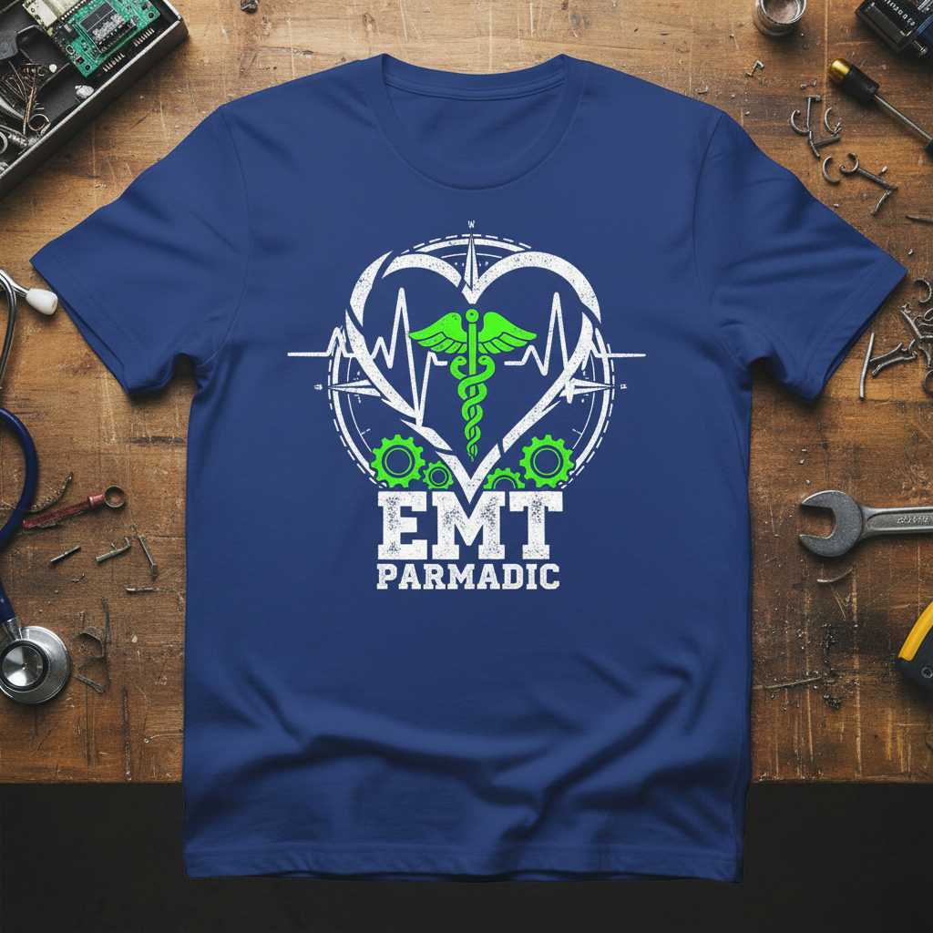 Emt Paramedic Distressed T-Shirt, Ems First Responder Graphic Tee Merch