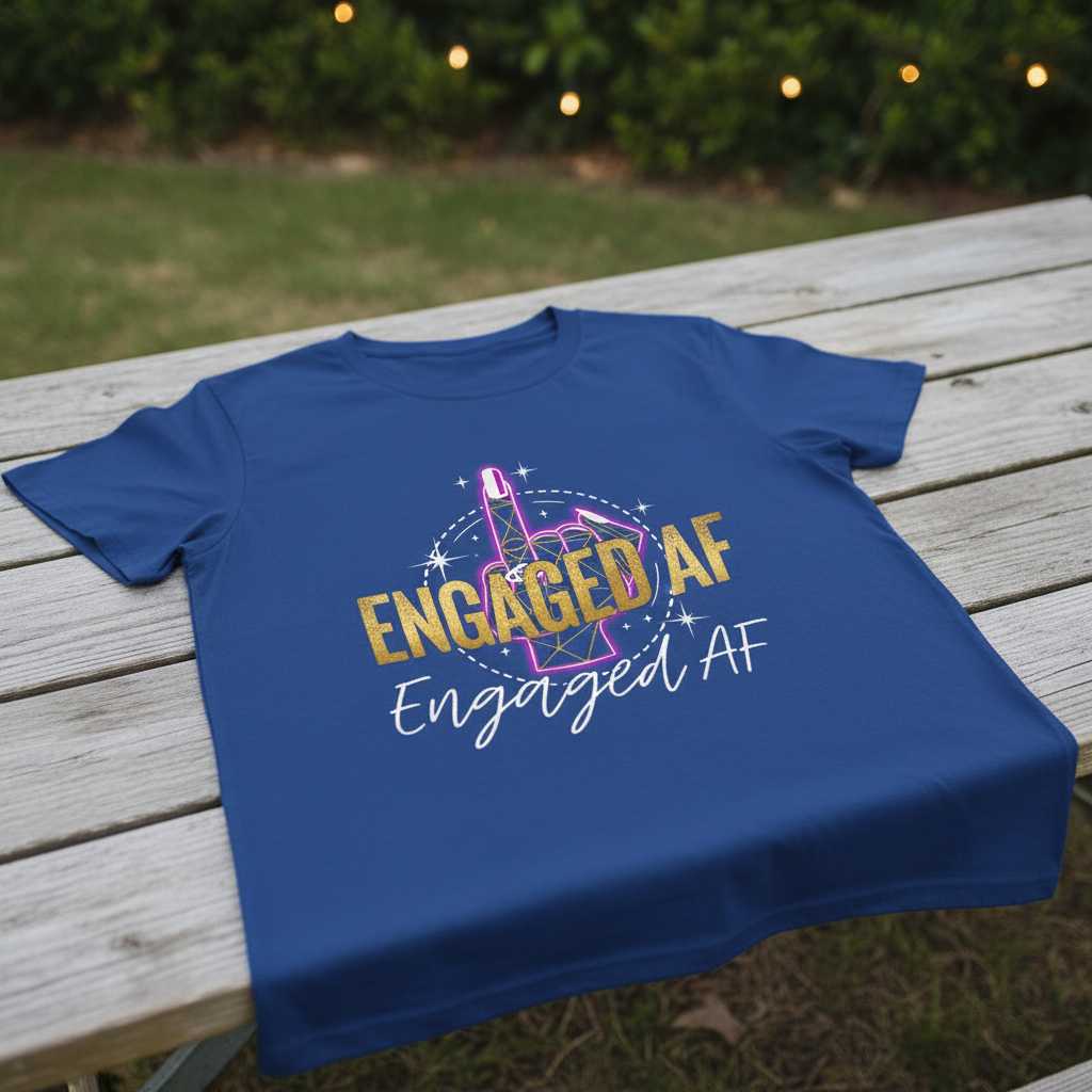 Engaged Af Graphic T-Shirt, Cute Engagement Announcement Tee Present Idea