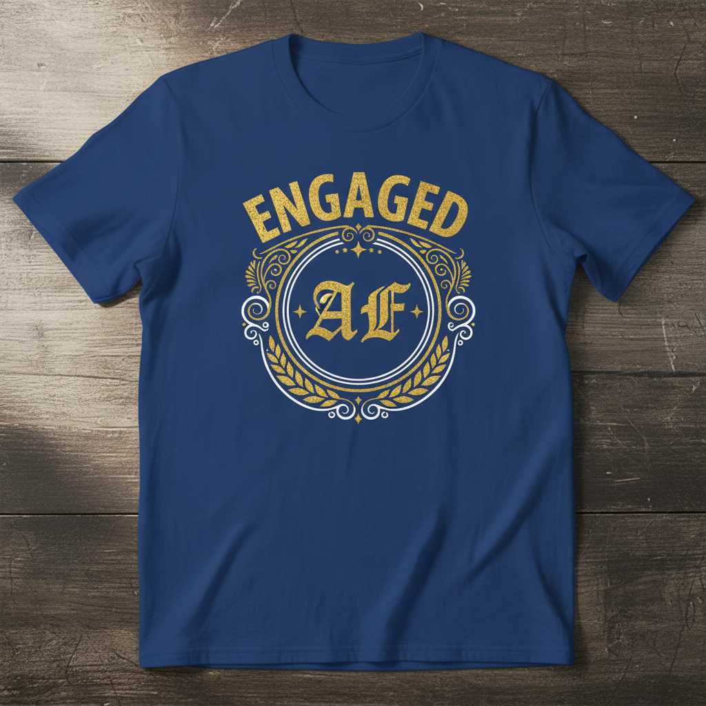 Engaged Af Vintage T-Shirt, Funny Wedding Marriage Proposal Tee Gift Idea