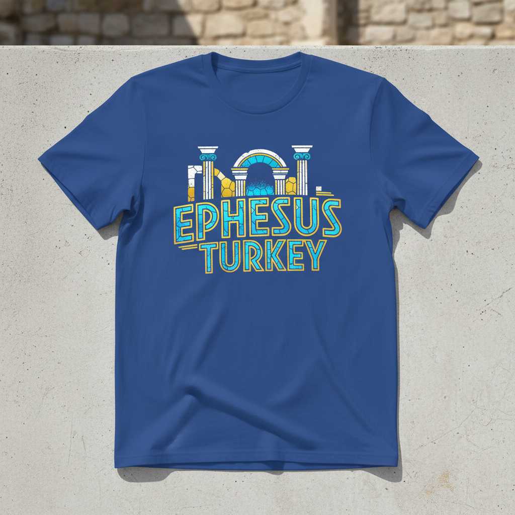 Ephesus Turkey Retro Graphic T-Shirt, Ancient Ruins Travel Souvenir Tee