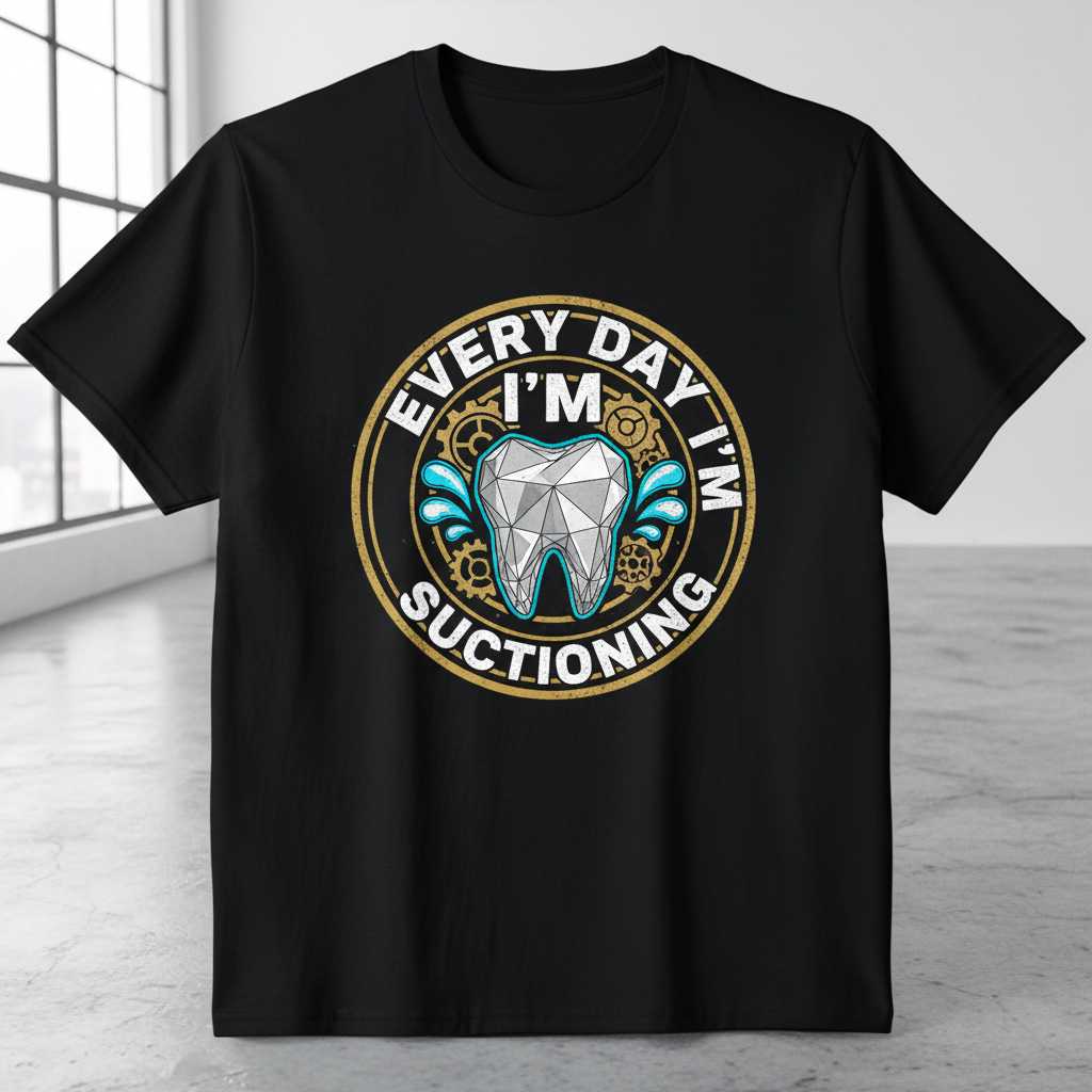 Every Day Im Suctioning Retro T-Shirt, Funny Dental Hygienist Tee Idea