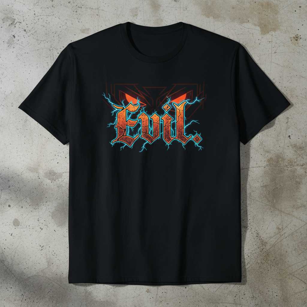 Evil Gothic Distressed Lightning Eyes T-Shirt, Grunge Graphic Tee Merch Idea