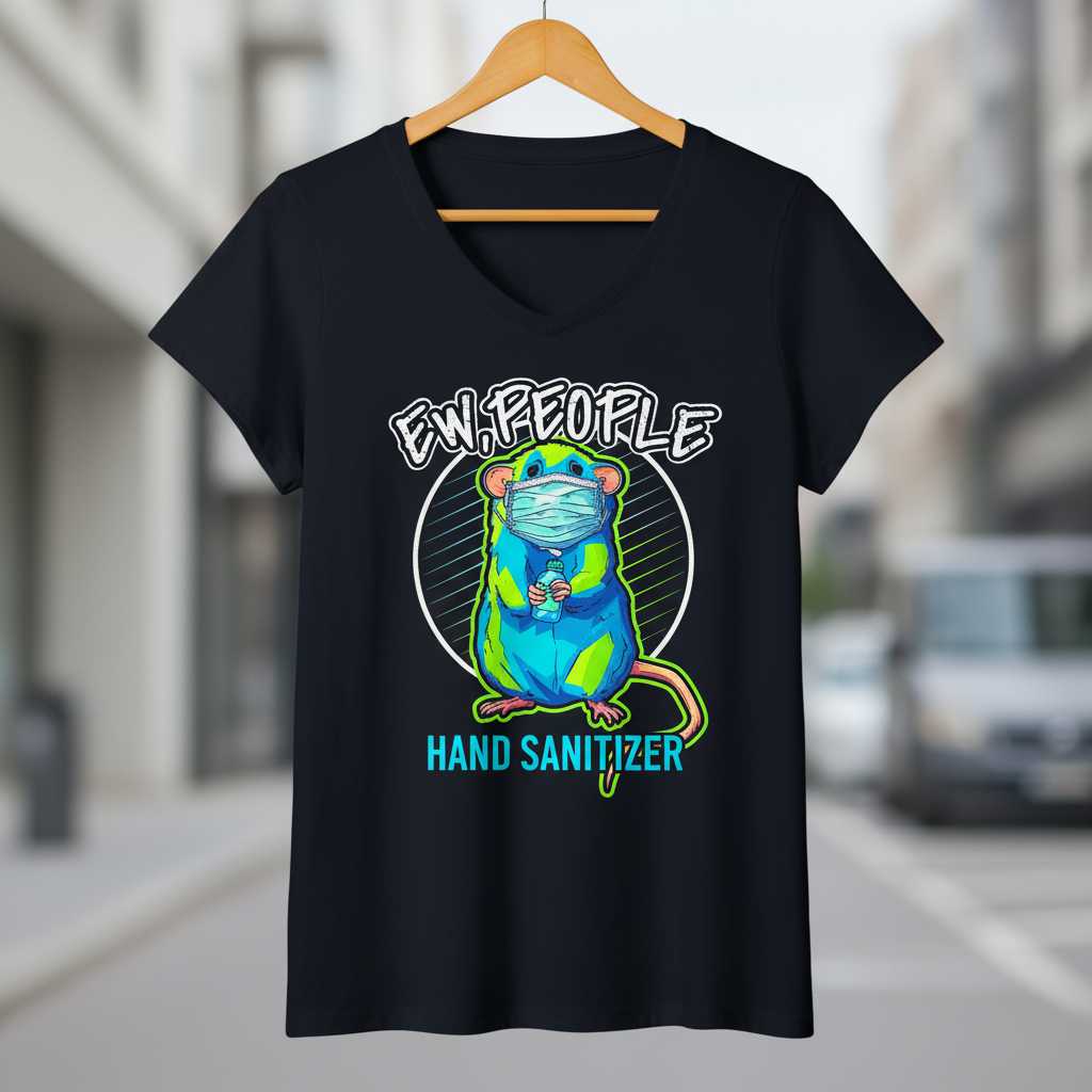 Ew, People Hand Sanitizer Fancy Rat T-Shirt, Funny Graphic Pet Owner Tee Idea