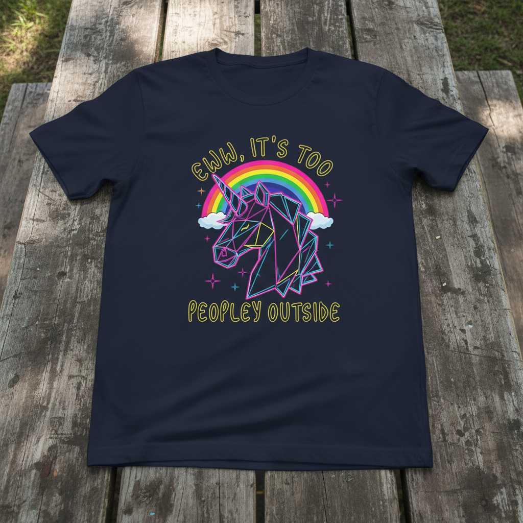 Eww, Its Too Peopley Outside Retro T-Shirt, Funny Introvert Tee Gift Idea