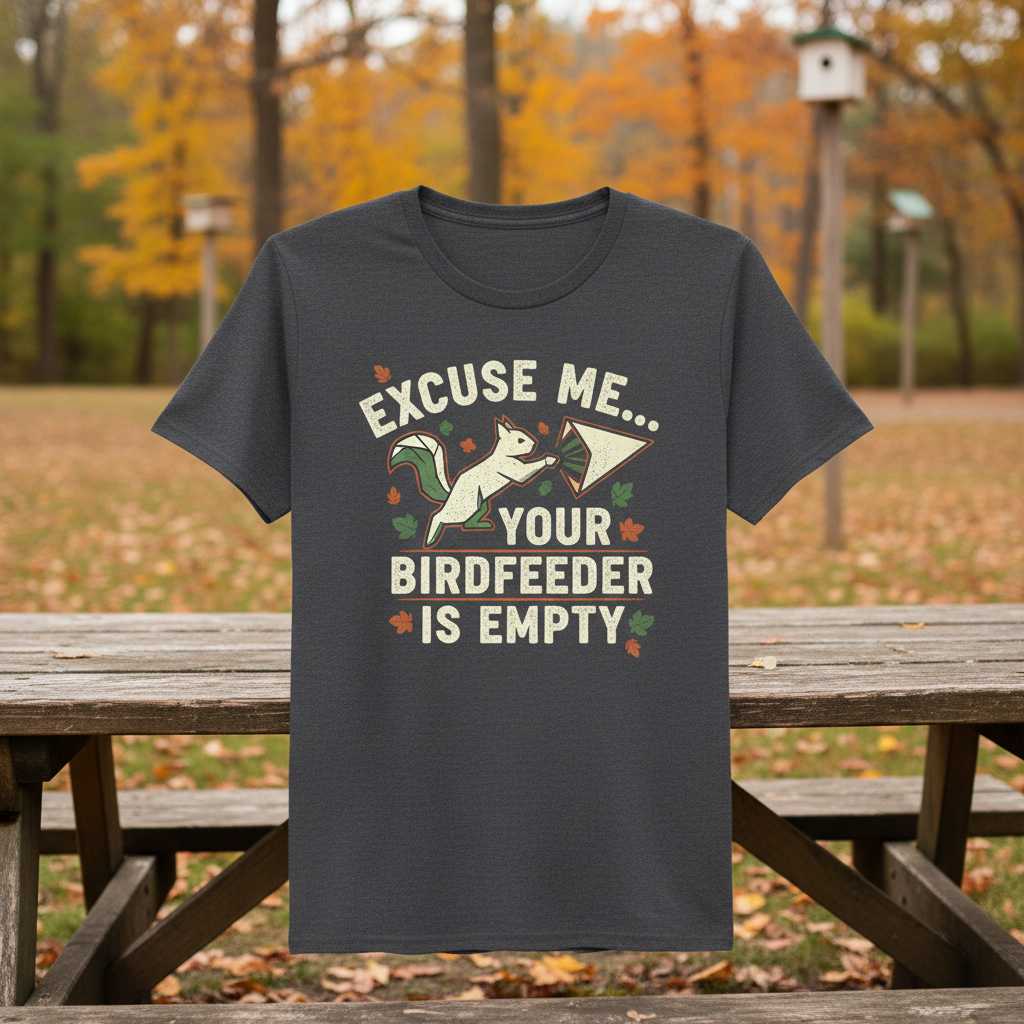 Excuse Me Your Birdfeeder Is Empty Vintage T-Shirt Funny Novelty Tee Idea
