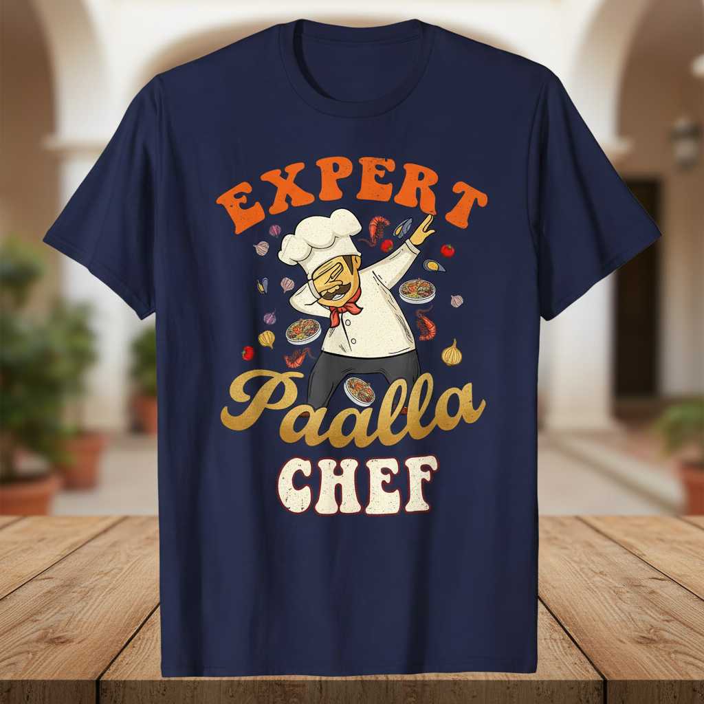 Expert Paella Chef Vintage Dabbing T-Shirt, Funny Graphic Cook Tee Idea